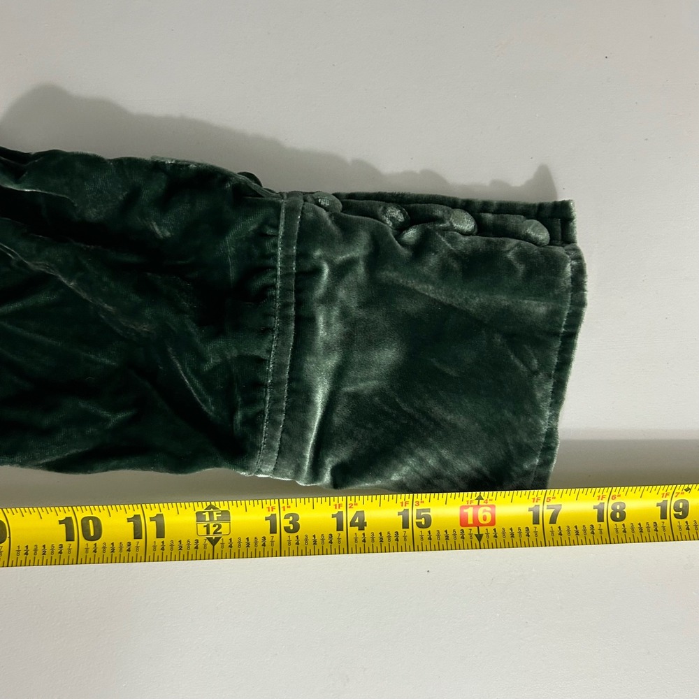 Free People Emerald Green Crushed Velvet Wrap Romper Tassel Tie Medium NWOT - Picture 11 of 13